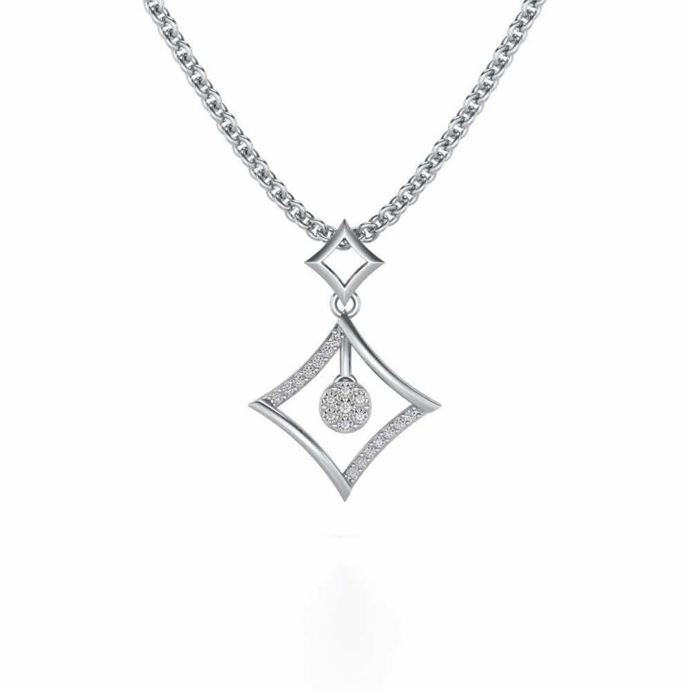 Shine Far Silver Pendant - White Gold - Image 1