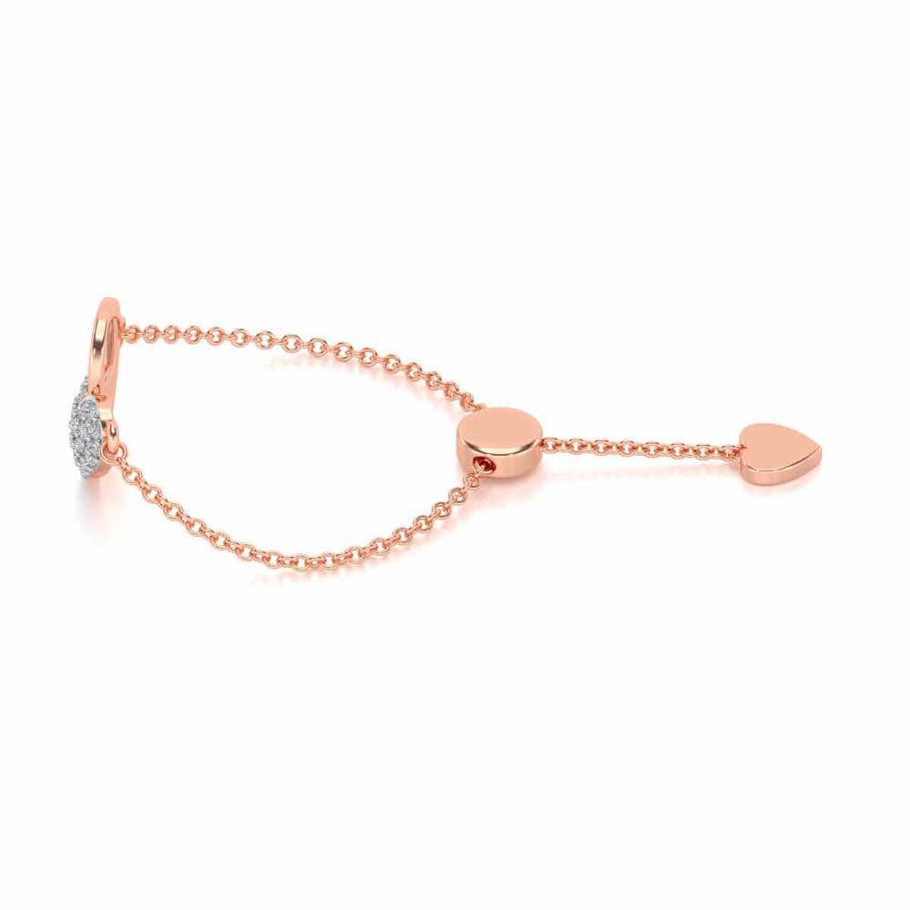 Shine Heart Adjustable Silver Ring - Rose Gold - Image 2