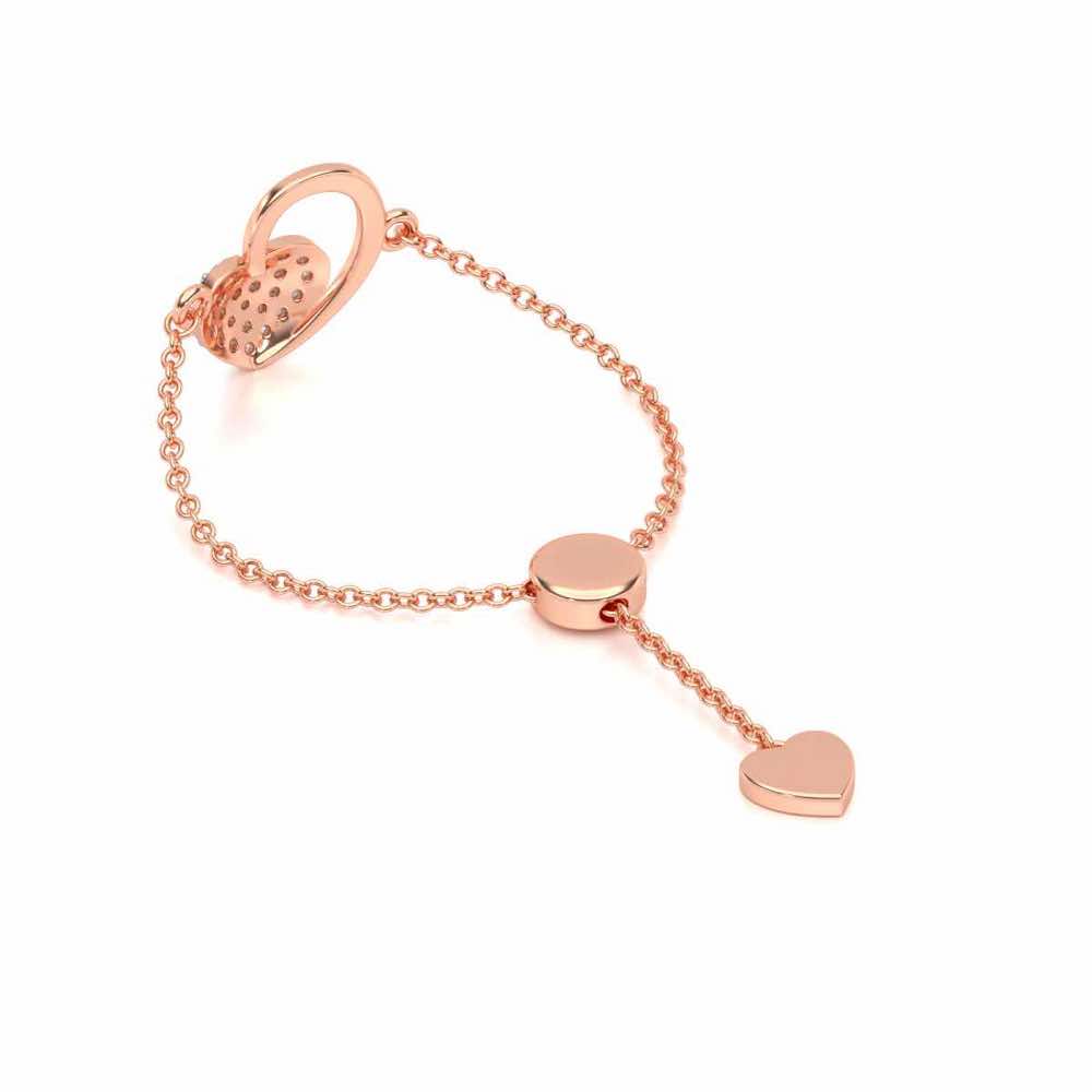Shine Heart Adjustable Silver Ring - Rose Gold - Image 3