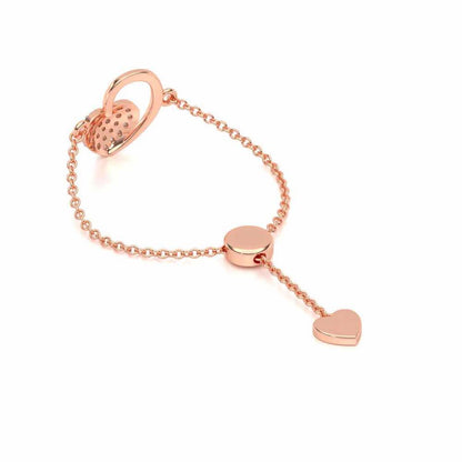 Shine Heart Adjustable Silver Ring - Rose Gold - Image 3