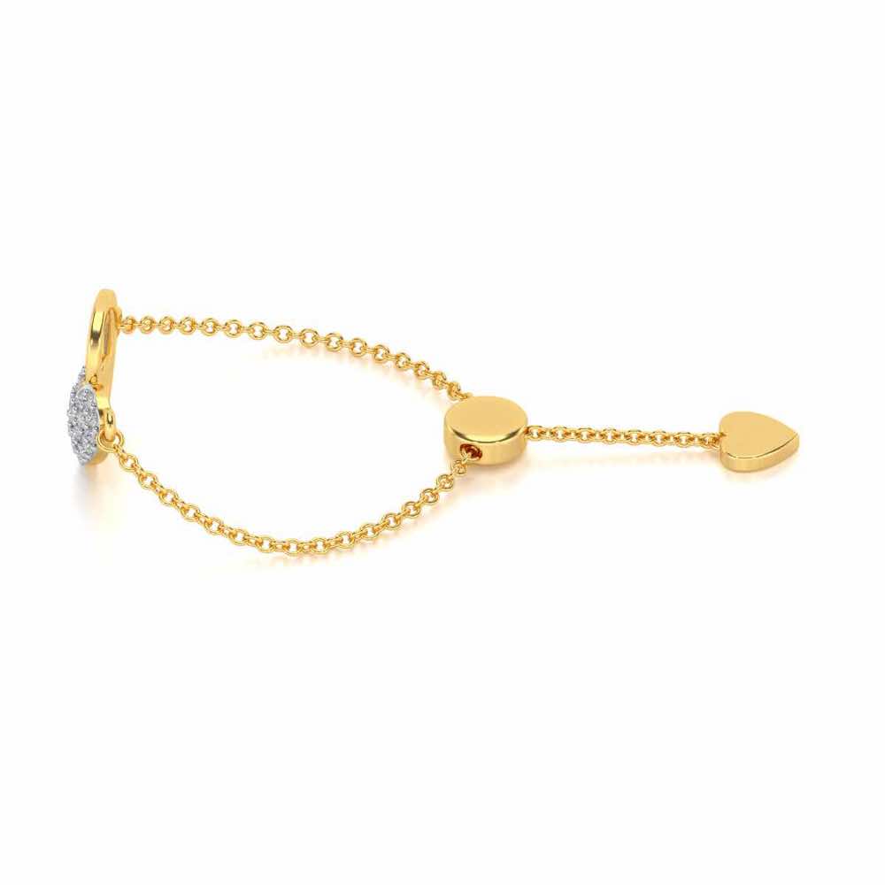 Shine Heart Adjustable Silver Ring - Yellow Gold - Image 2
