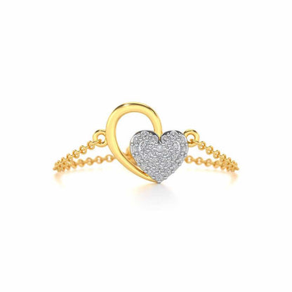 Shine Heart Adjustable Silver Ring - Yellow Gold - Image 4