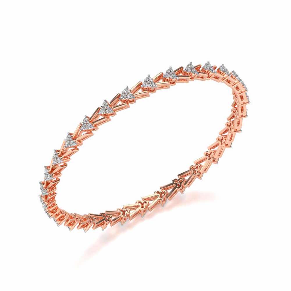Shine Rep Silver Bangles - Rose Gold - Image 1