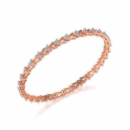 Shine Rep Silver Bangles - Rose Gold - Image 1