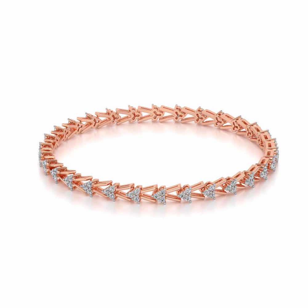 Shine Rep Silver Bangles - Rose Gold - Image 2