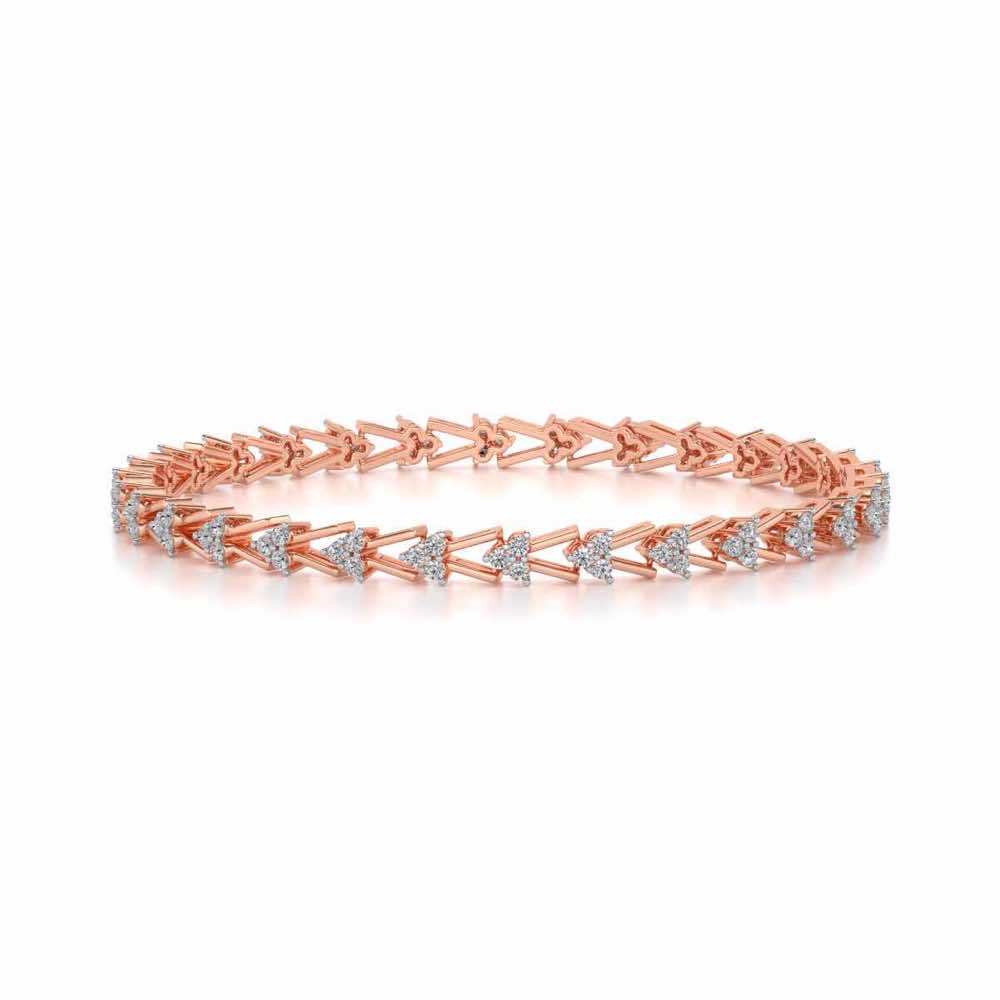 Shine Rep Silver Bangles - Rose Gold - Image 4