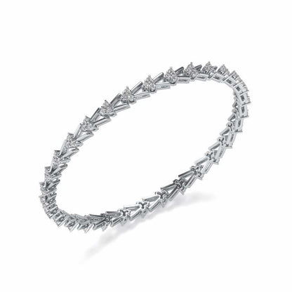 Shine Rep Silver Bangles - White Gold - Image 1