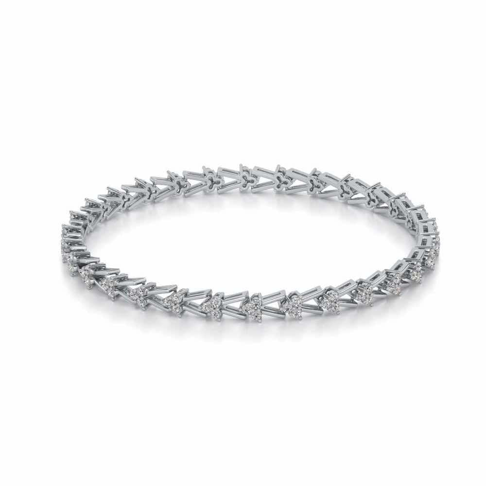 Shine Rep Silver Bangles - White Gold - Image 2