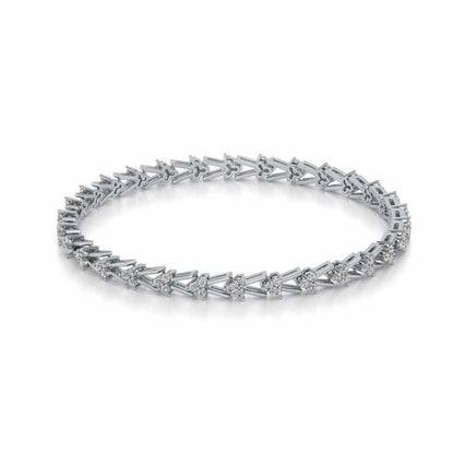 Shine Rep Silver Bangles - White Gold - Image 2