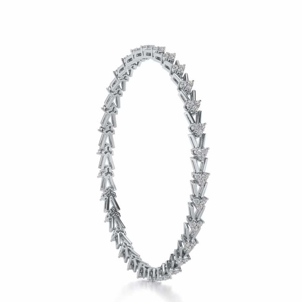 Shine Rep Silver Bangles - White Gold - Image 3