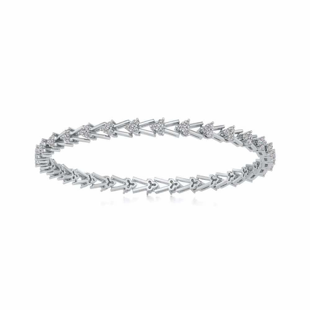 Shine Rep Silver Bangles - White Gold - Image 5