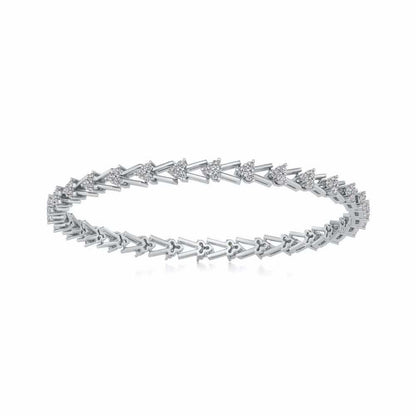 Shine Rep Silver Bangles - White Gold - Image 5
