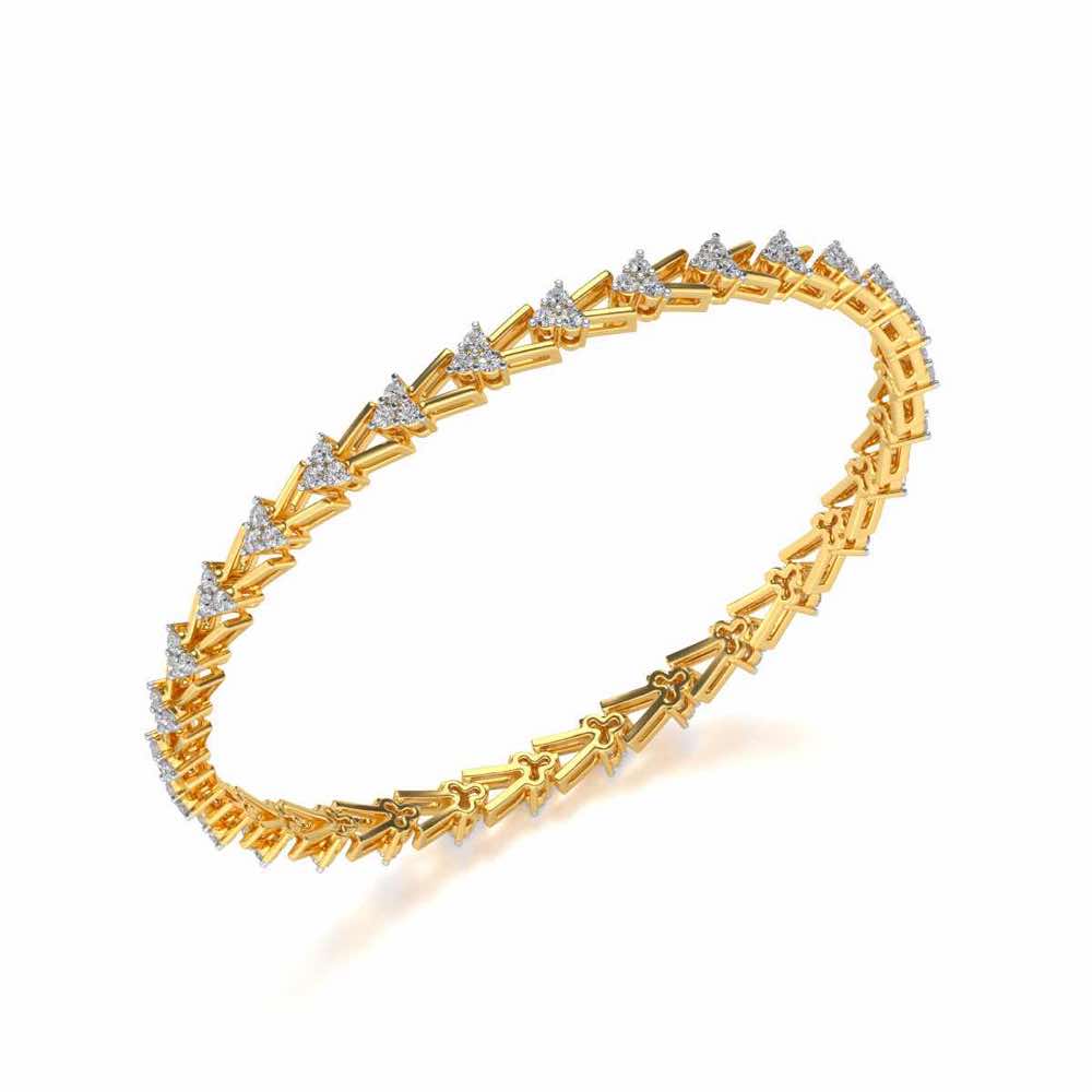 Shine Rep Silver Bangles - Yellow Gold - Image 1