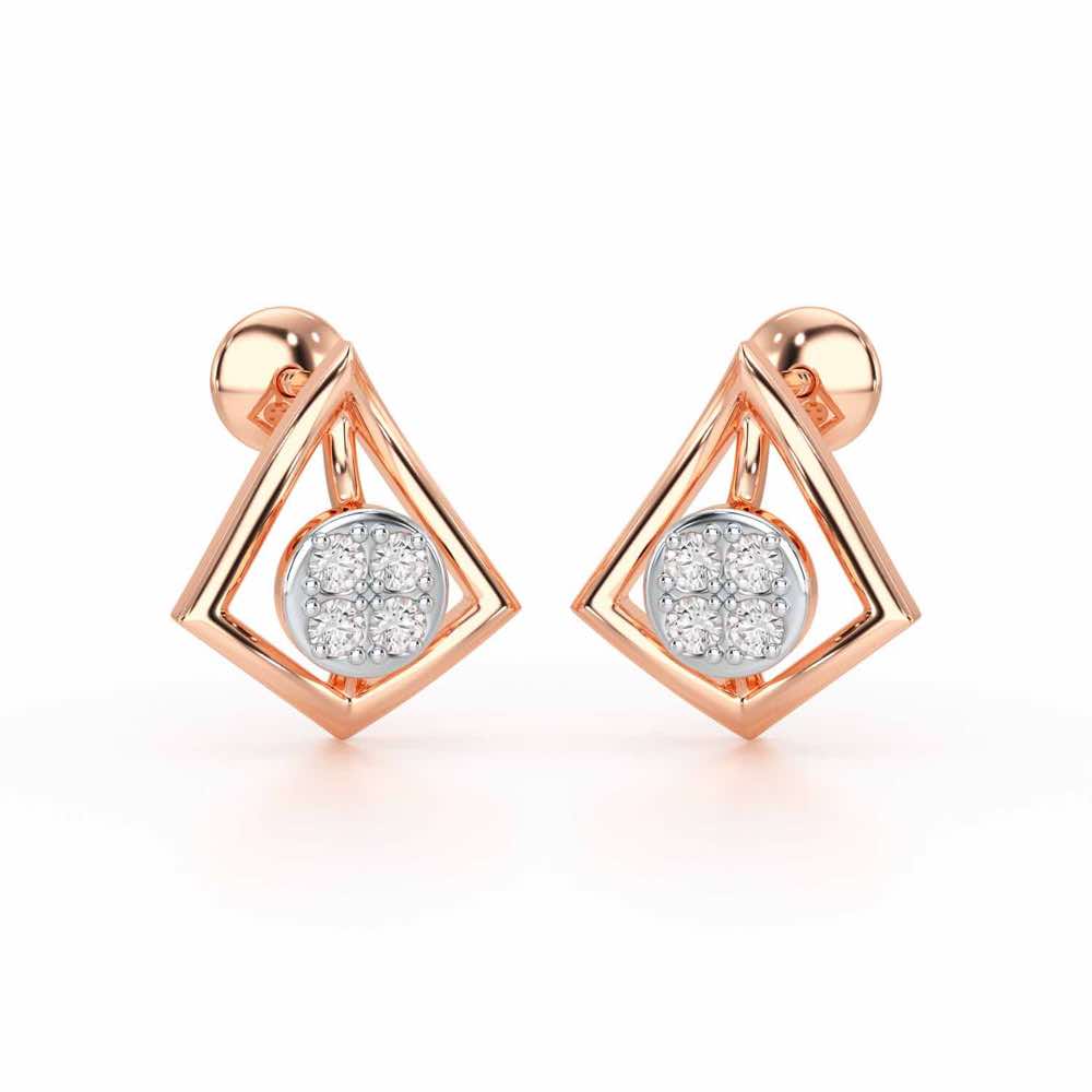 Shine Squad Silver Earrings - Rose Gold - Image 1