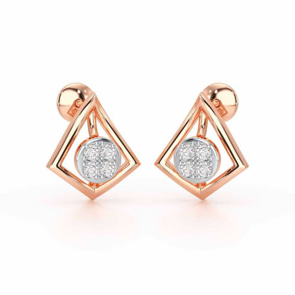 Shine Squad Silver Earrings - Rose Gold - Image 1