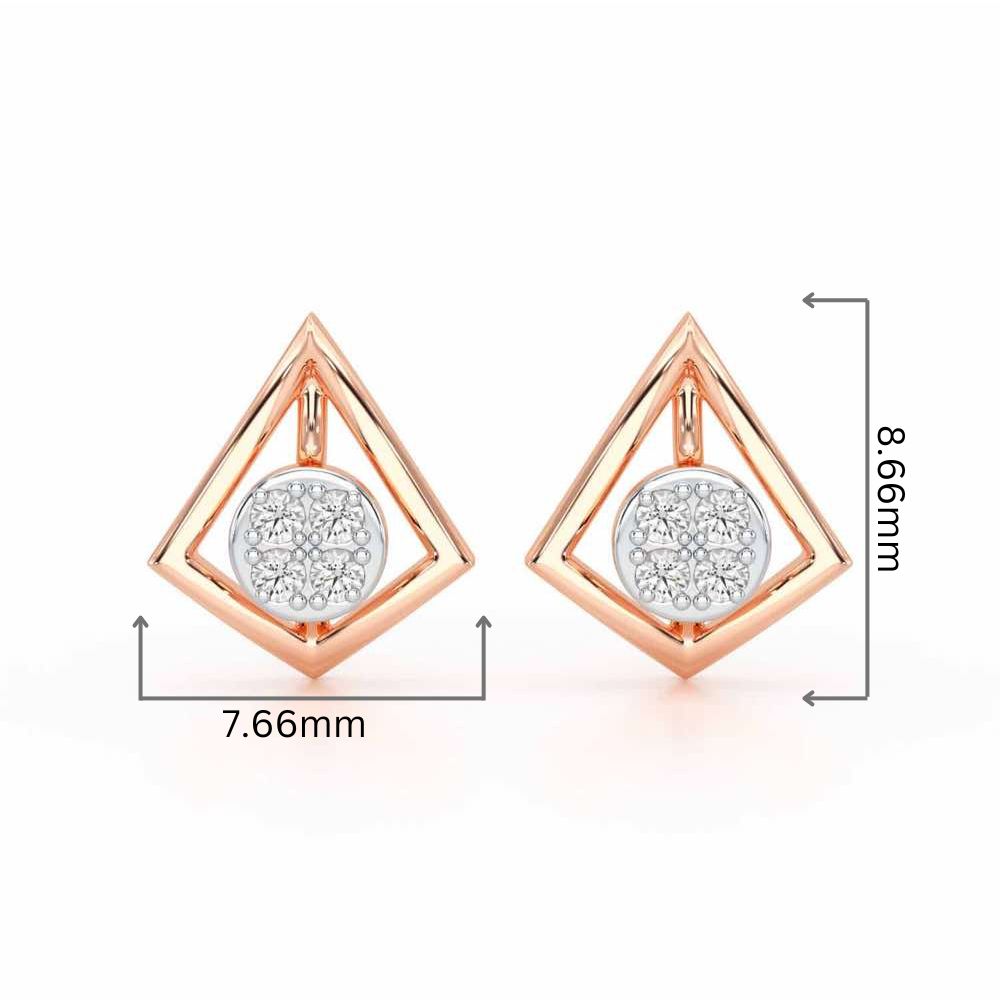 Shine Squad Silver Earrings - Rose Gold - Image 2
