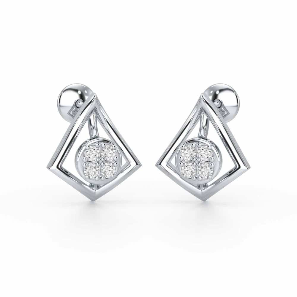 Shine Squad Silver Earrings - White Gold - Image 1
