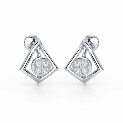 Shine Squad Silver Earrings - White Gold - Image 1