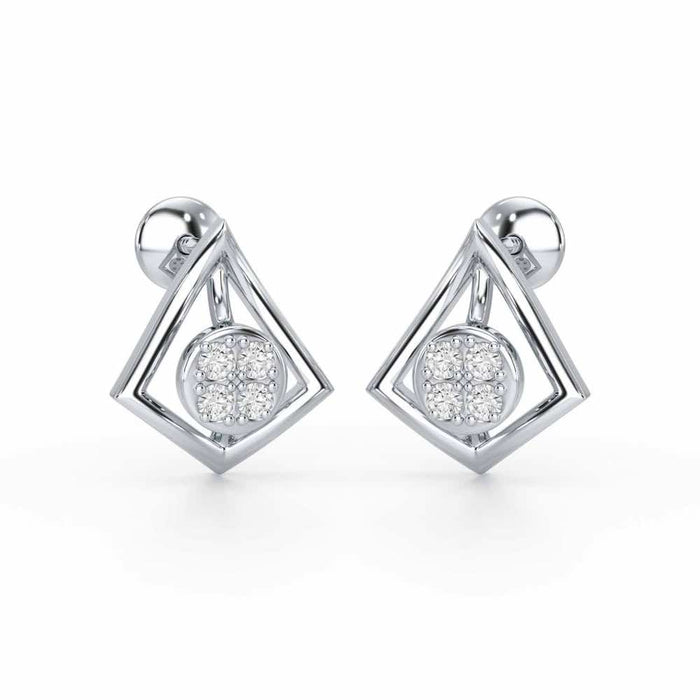 Shine Squad Silver Earrings - White Gold - Image 1