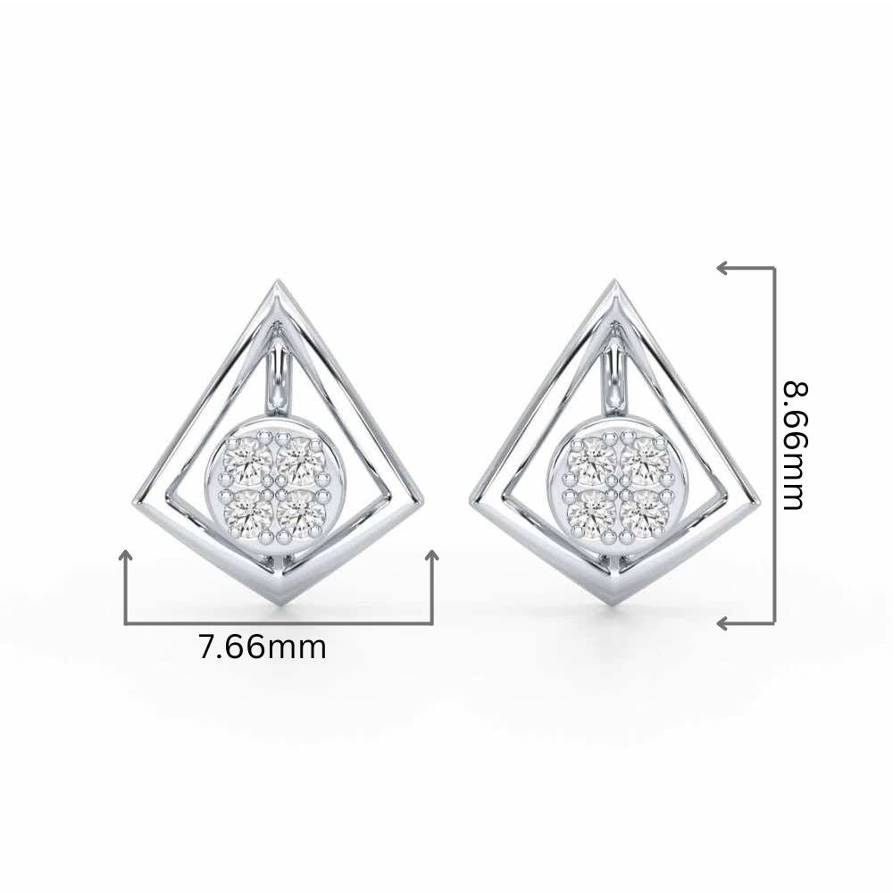 Shine Squad Silver Earrings - White Gold - Image 2