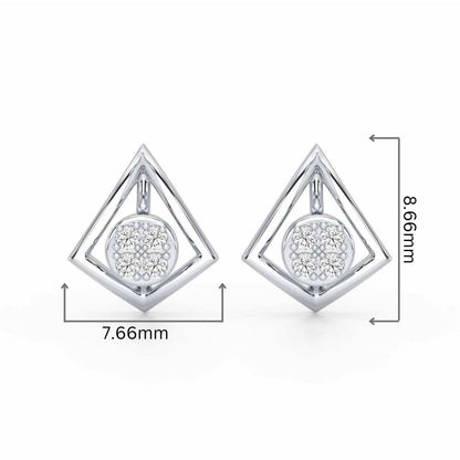 Shine Squad Silver Earrings - White Gold - Image 2