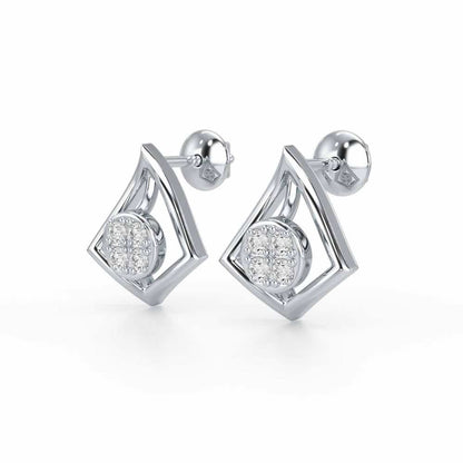 Shine Squad Silver Earrings - White Gold - Image 3