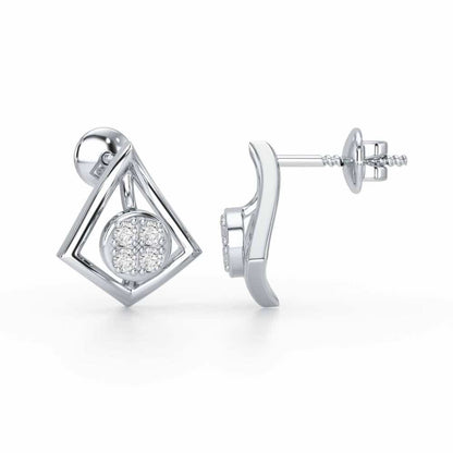 Shine Squad Silver Earrings - White Gold - Image 4