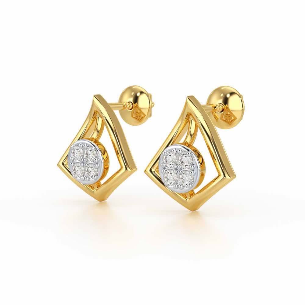 Shine Squad Silver Earrings - Yellow Gold - Image 3