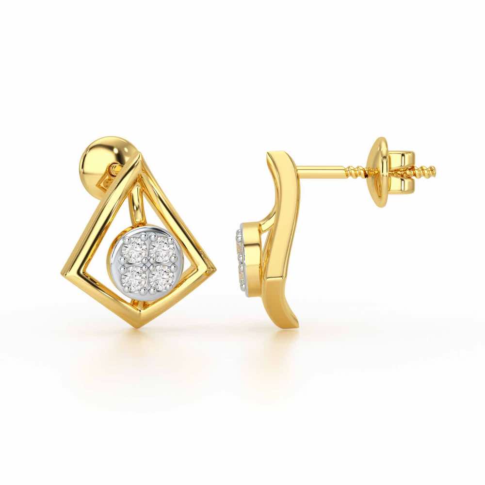 Shine Squad Silver Earrings - Yellow Gold - Image 4