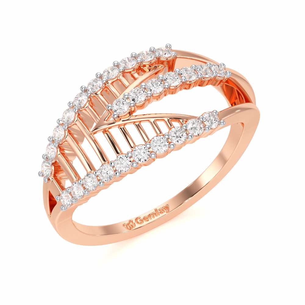 Shine Tracery Silver Ring - Rose Gold - Image 1