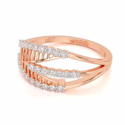Shine Tracery Silver Ring - Rose Gold - Image 2