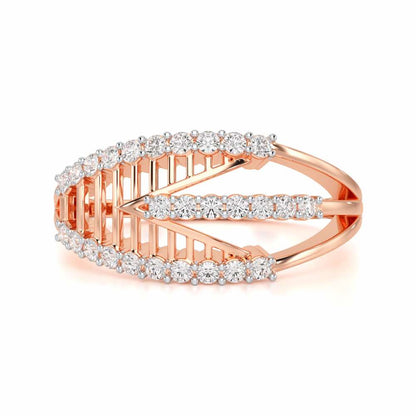 Shine Tracery Silver Ring - Rose Gold - Image 4