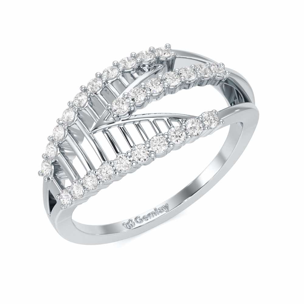 Shine Tracery Silver Ring - White Gold - Image 1