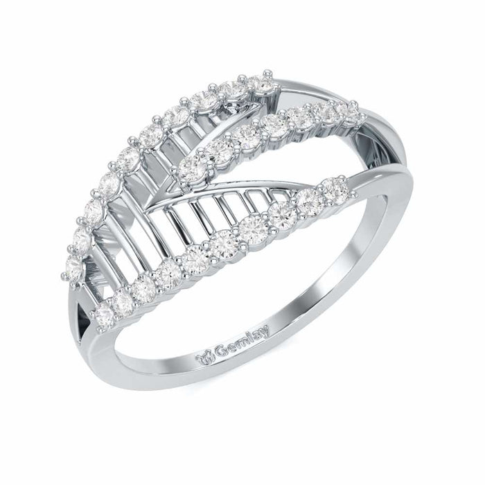 Shine Tracery Silver Ring - White Gold - Image 1