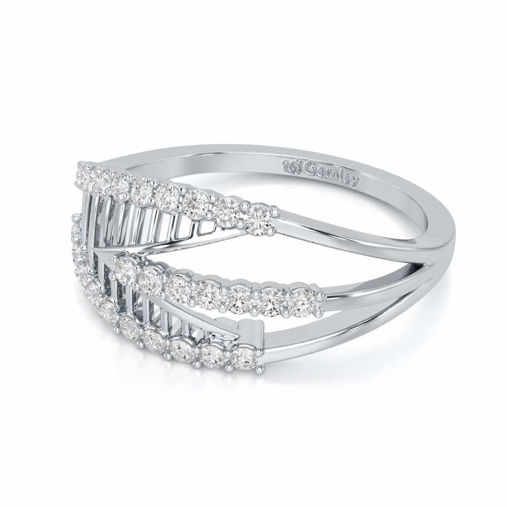 Shine Tracery Silver Ring - White Gold - Image 2