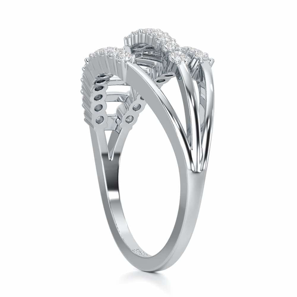 Shine Tracery Silver Ring - White Gold - Image 3
