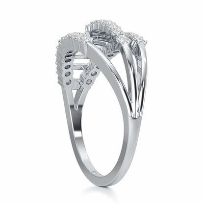 Shine Tracery Silver Ring - White Gold - Image 3