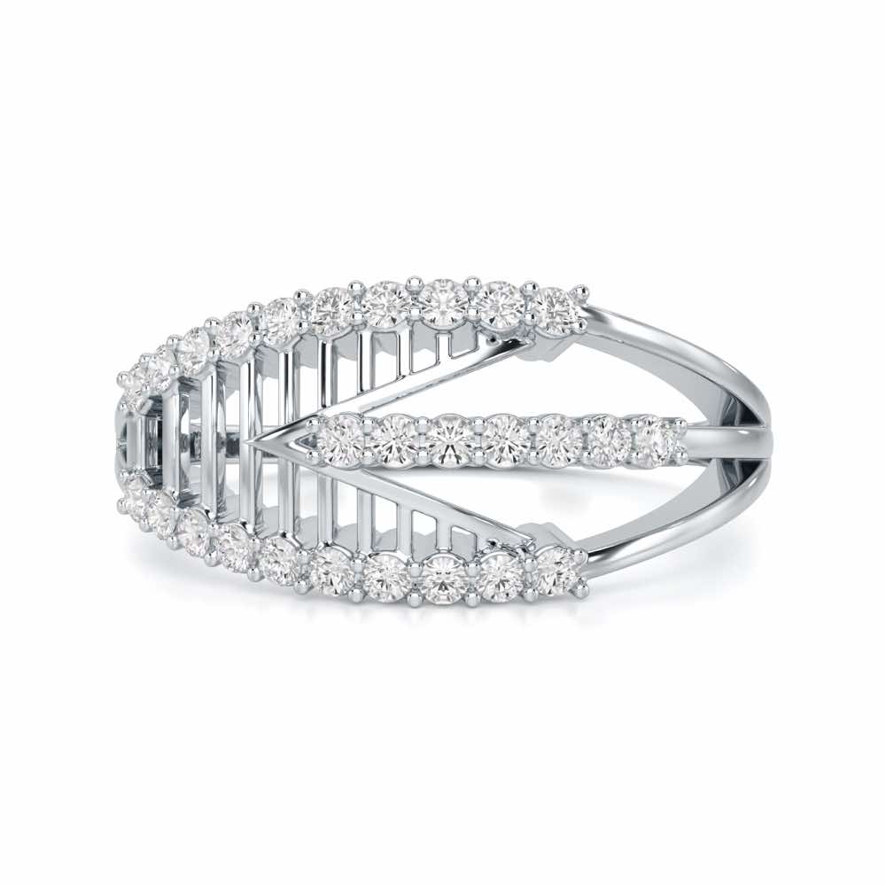 Shine Tracery Silver Ring - White Gold - Image 4