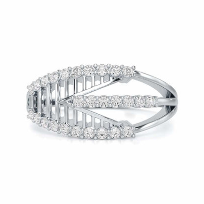 Shine Tracery Silver Ring - White Gold - Image 4