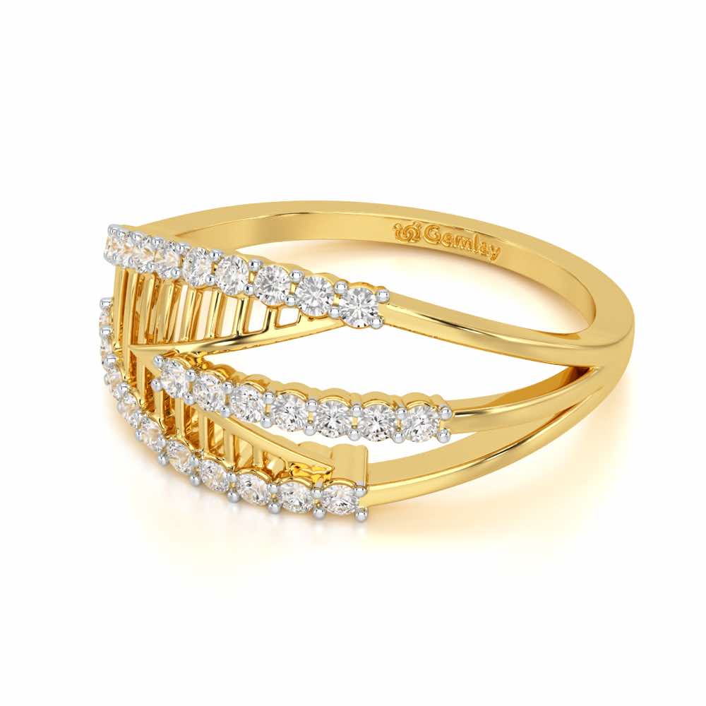 Shine Tracery Silver Ring - Yellow Gold - Image 2