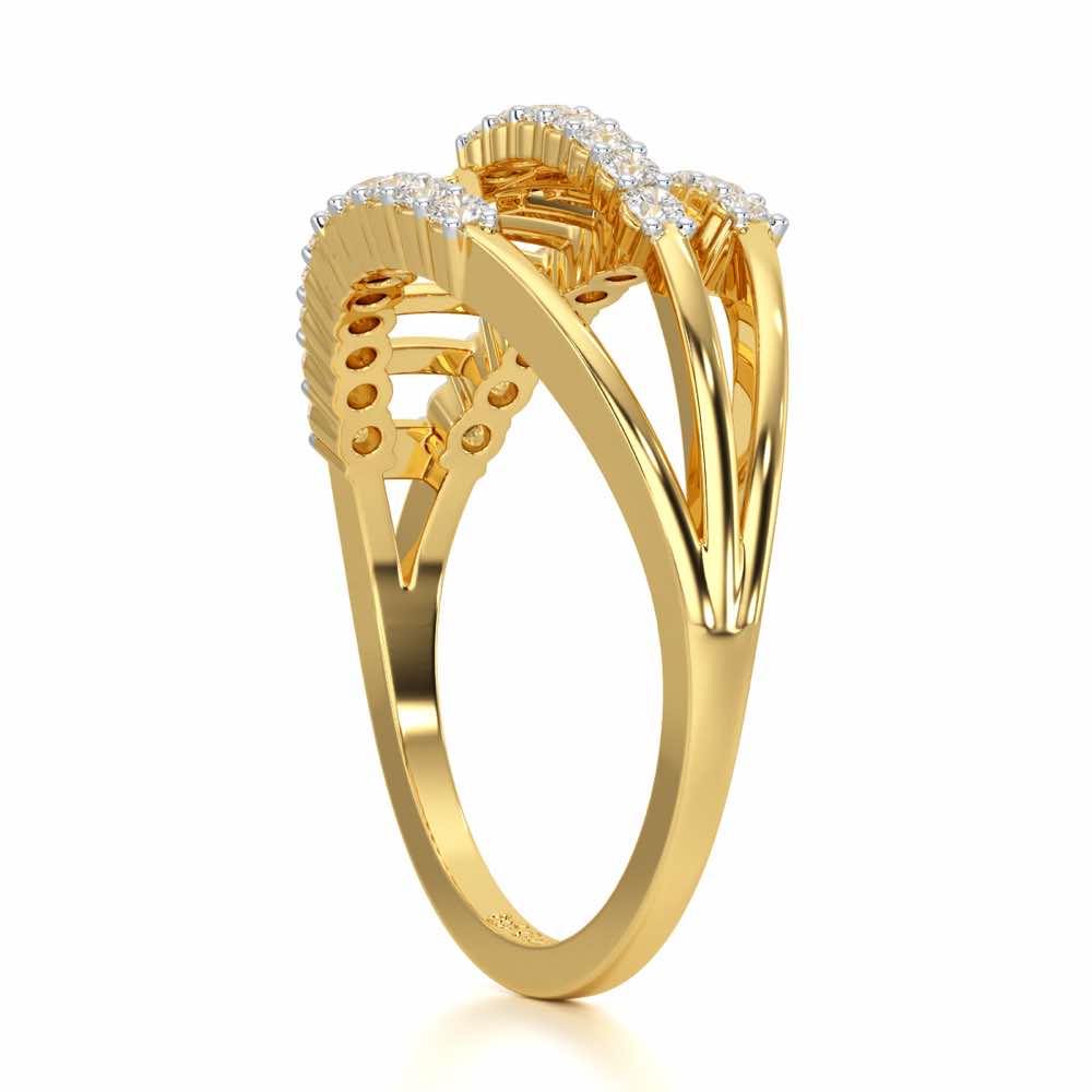 Shine Tracery Silver Ring - Yellow Gold - Image 3