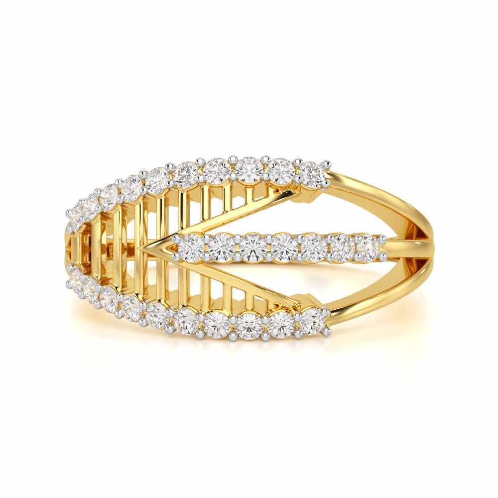 Shine Tracery Silver Ring - Yellow Gold - Image 4