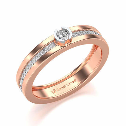 Shine-bright Silver Band Ring - Rose Gold - Image 1