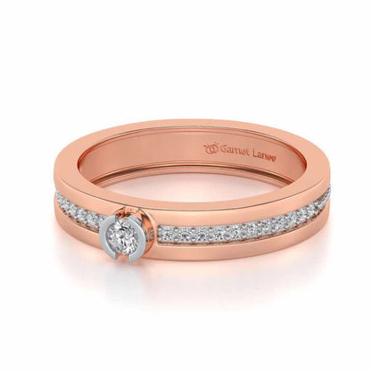 Shine-bright Silver Band Ring - Rose Gold - Image 2
