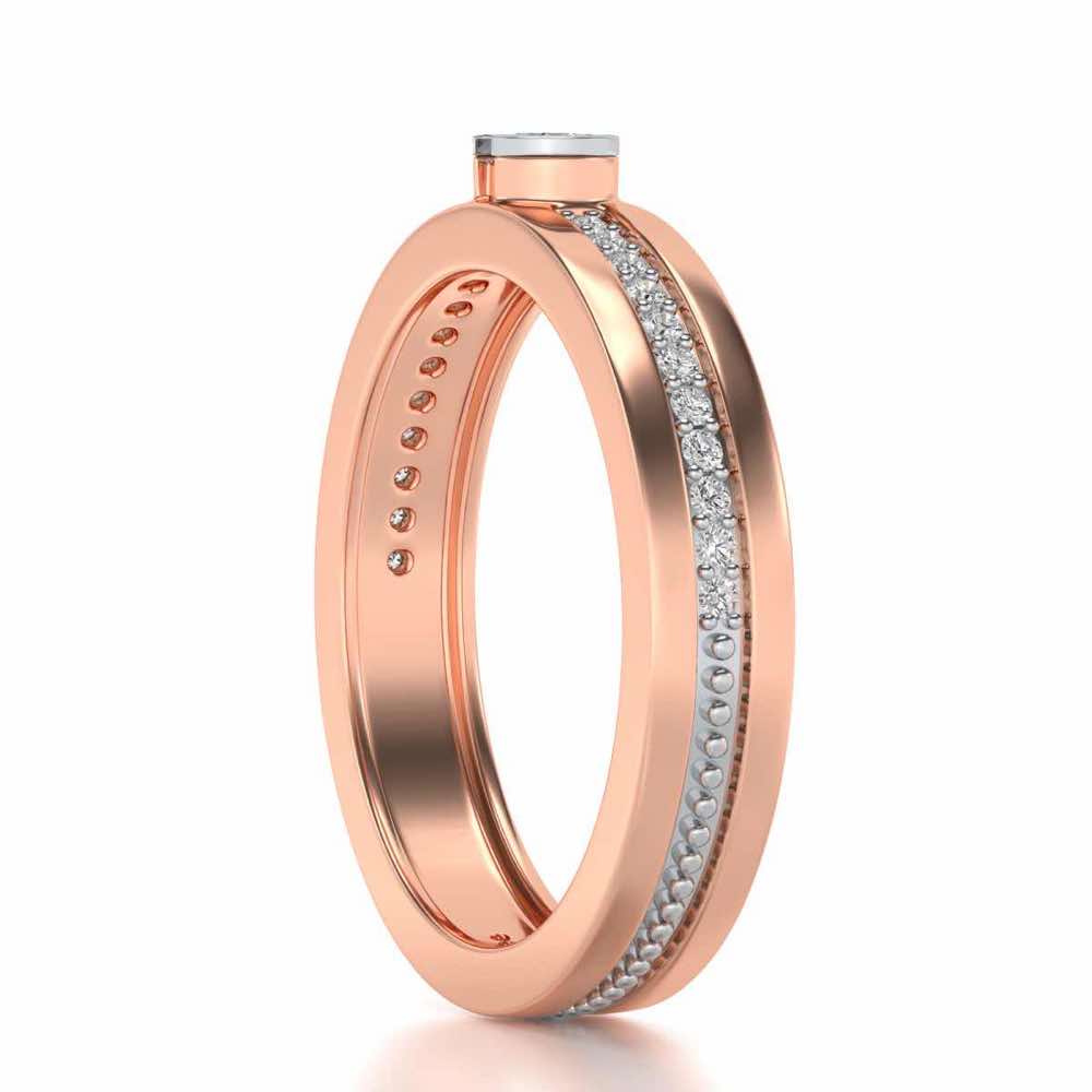 Shine-bright Silver Band Ring - Rose Gold - Image 3