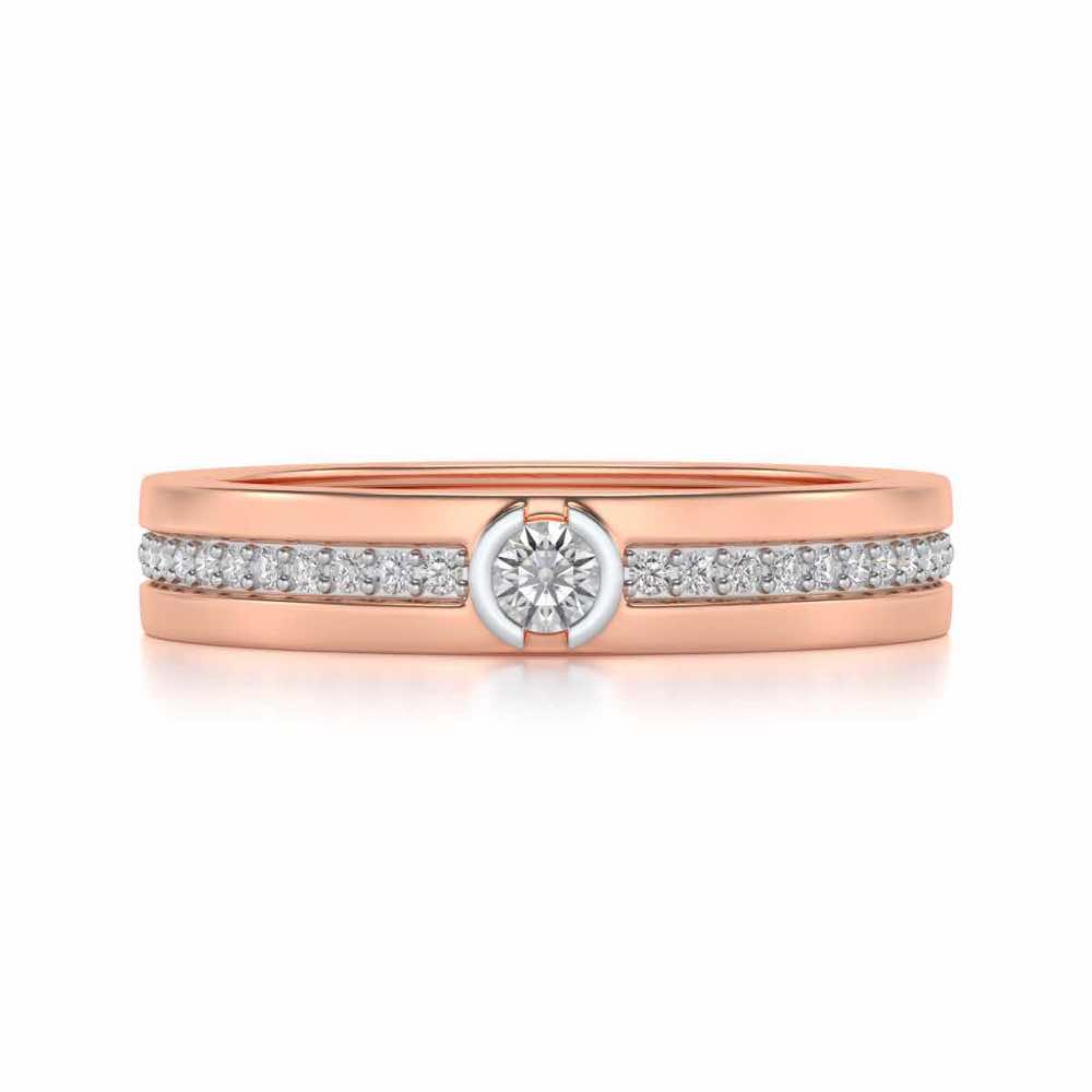 Shine-bright Silver Band Ring - Rose Gold - Image 4