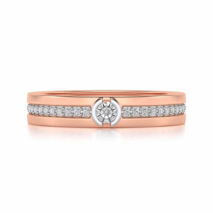 Shine-bright Silver Band Ring - Rose Gold - Image 4