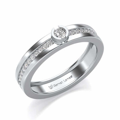 Shine-bright Silver Band Ring - White Gold - Image 1