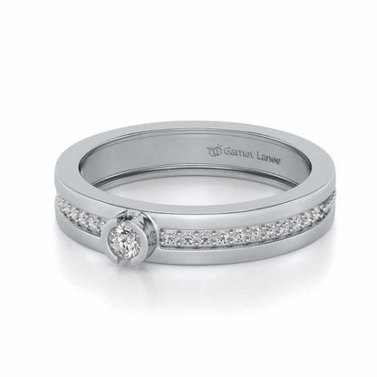 Shine-bright Silver Band Ring - White Gold - Image 2