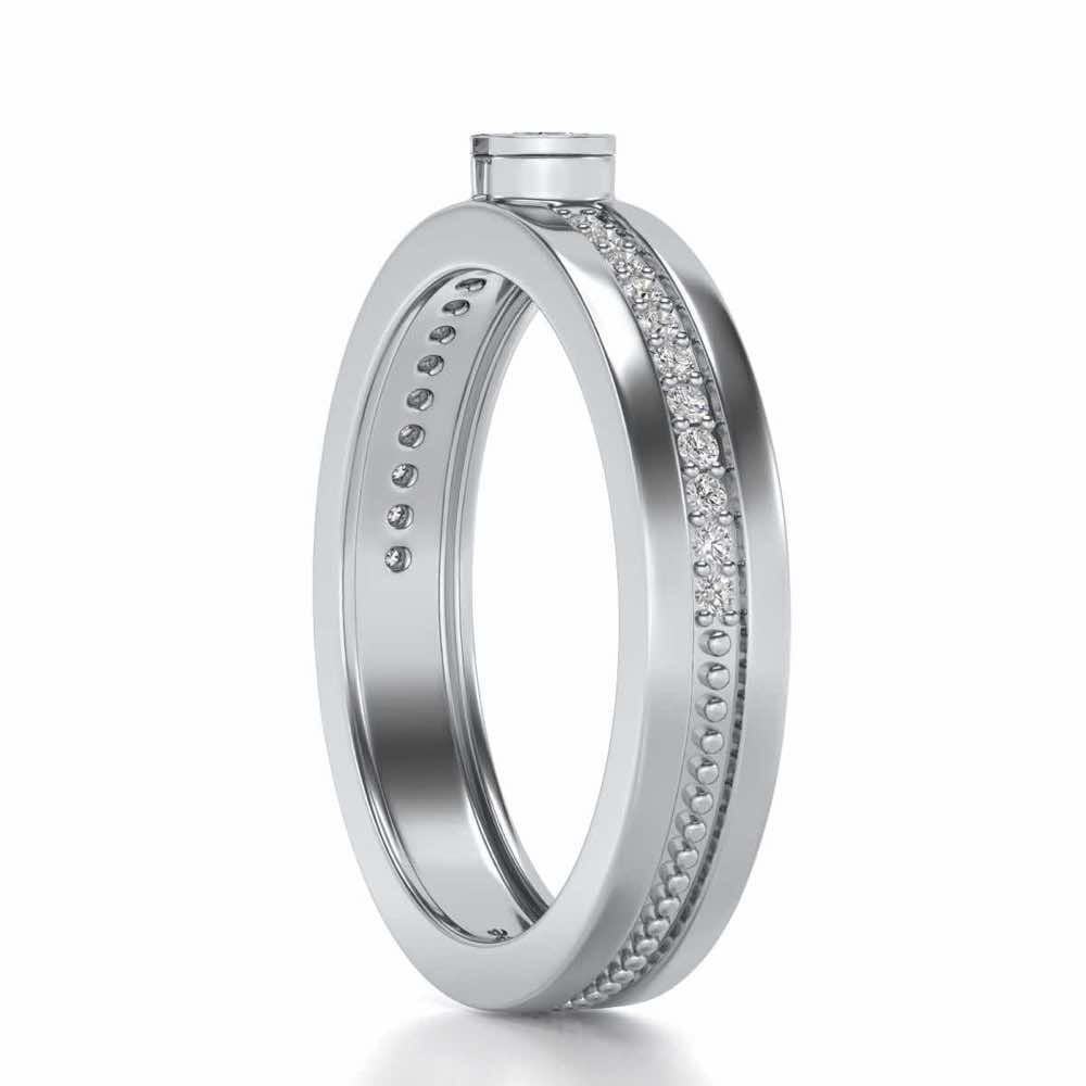 Shine-bright Silver Band Ring - White Gold - Image 3